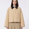 Reversible padded jacket in water-repellent fabric, beige