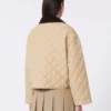 Reversible padded jacket in water-repellent fabric, beige