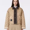 Reversible padded jacket in water-repellent fabric, beige