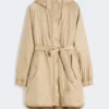 Reversible padded parka in water-repellent canvas, beige Reversible padded parka in water-repellent canvas, beige