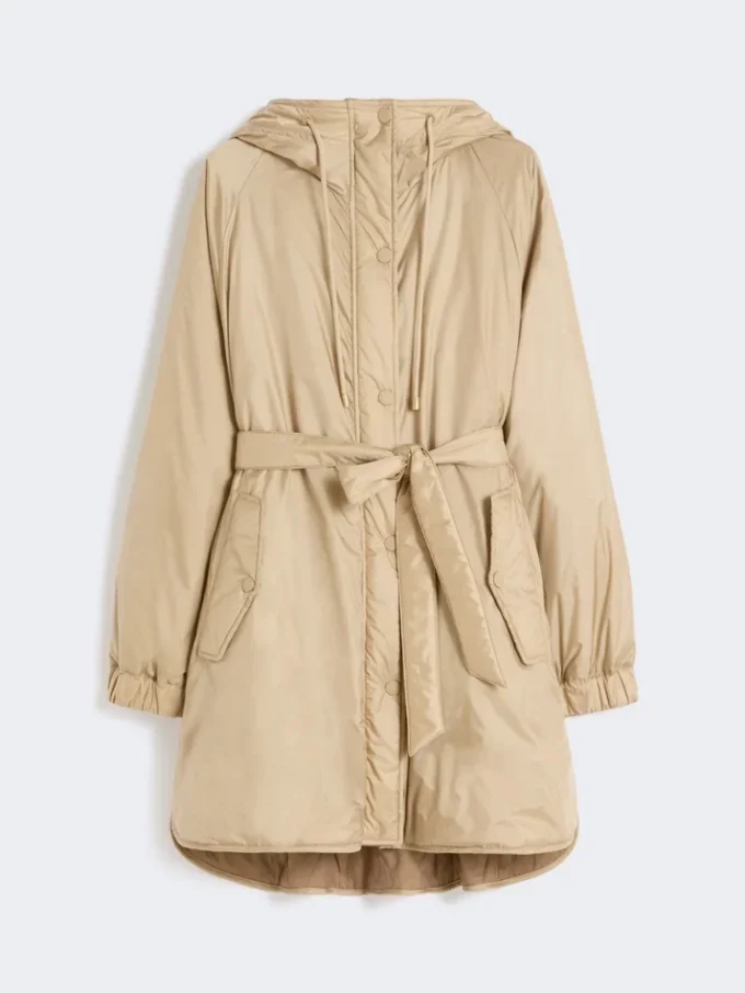 Reversible padded parka in water-repellent canvas, beige Reversible padded parka in water-repellent canvas, beige