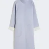 Reversible pure wool coat, avio