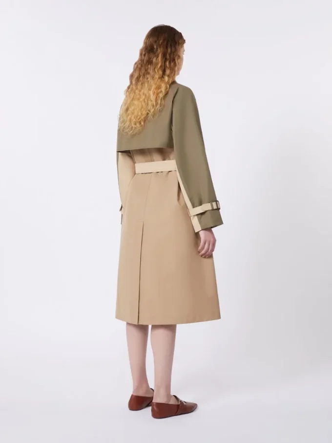 Reversible water-repellent gabardine trench coat, beige Reversible water-repellent gabardine trench coat, beige