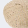 Rhinestone-adorned cashmere beret, sand Rhinestone-adorned cashmere beret, sand