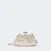 Rhinestone-adorned small satin pasticcino bag, antique rose Rhinestone-adorned small satin pasticcino bag, antique rose