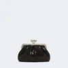 Rhinestone-adorned small satin pasticcino bag, dark grey Rhinestone-adorned small satin pasticcino bag, dark grey