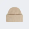 Rib-knit cashmere beanie hat, beige Rib-knit cashmere beanie hat, beige