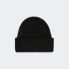 Rib-knit cashmere beanie hat, black Rib-knit cashmere beanie hat, black