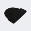 Rib-knit cashmere beanie hat, black Rib-knit cashmere beanie hat, black