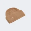 Rib-knit cashmere beanie hat, camel Rib-knit cashmere beanie hat, camel