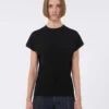 Rib-knit viscose sweater, black