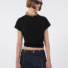 Rib-knit viscose sweater, black