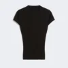 Rib-knit viscose sweater, black