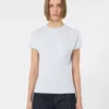 Rib-knit viscose sweater, light blue