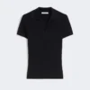 Rib-knit wool polo shirt, ultramarine Rib-knit wool polo shirt, ultramarine