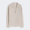 Ribbed cashmere jumper, beige Ribbed cashmere jumper, beige