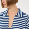 Ribbed cashmere jumper, white blue