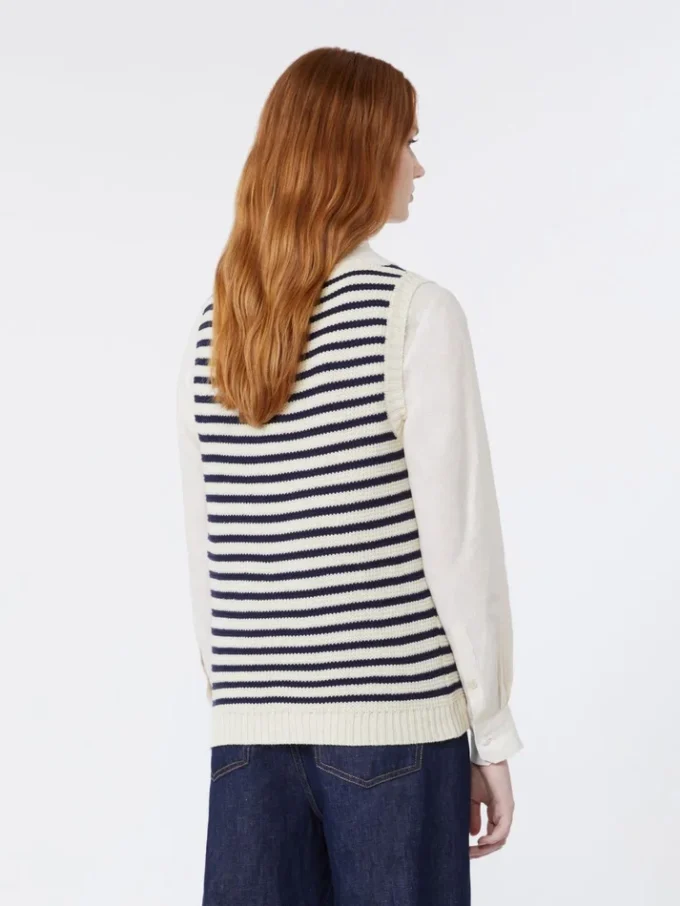 Ribbed cotton yarn jumper, navy Ribbed cotton yarn jumper, navy