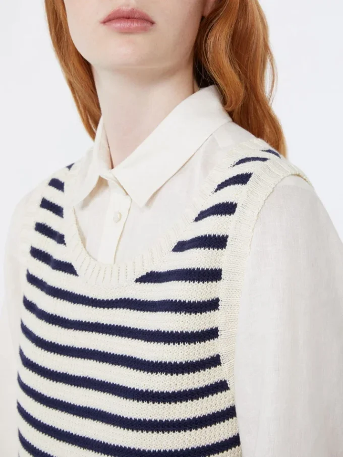 Ribbed cotton yarn jumper, navy Ribbed cotton yarn jumper, navy