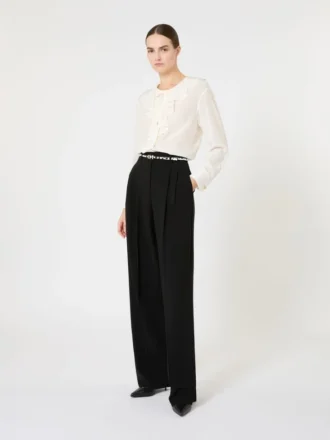 Ruffled silk blouse, silk