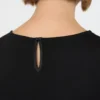 Satin and jersey t-shirt, black