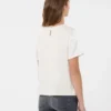 Satin and jersey t-shirt, ecru