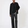 Satin t-shirt, black