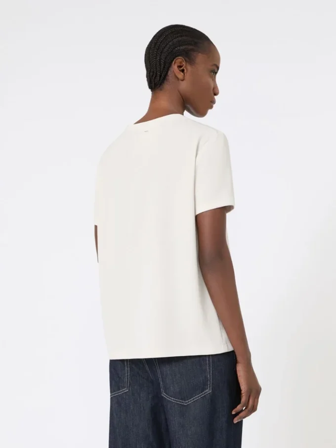 Satin t-shirt, natural
