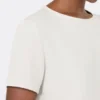 Satin t-shirt, natural
