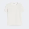 Satin t-shirt, natural