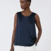 Satin top, midnightblue