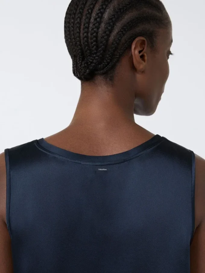 Satin top, midnightblue