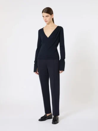 Scuba jersey cigarette trousers, ultramarine