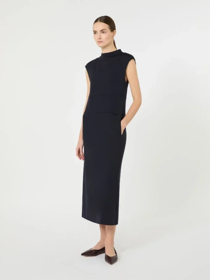 Scuba jersey sheath dress, ultramarine