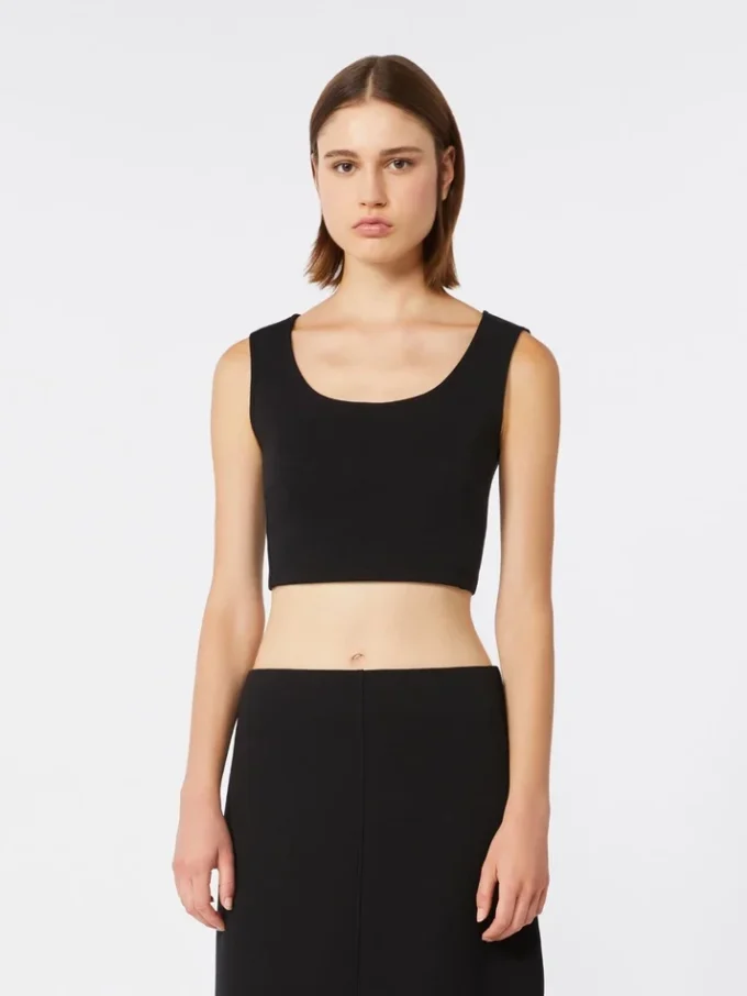Scuba jersey top, black