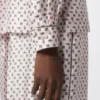 Semi-fitted printed silk shirt, pink