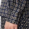 Semi-fitted printed silk shirt, ultramarine
