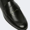 Semi-glossy leather moccasins, black Semi-glossy leather moccasins, black