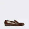 Semi-glossy leather moccasins, cocoa Semi-glossy leather moccasins, cocoa