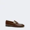 Semi-glossy leather moccasins, cocoa Semi-glossy leather moccasins, cocoa