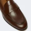 Semi-glossy leather moccasins, cocoa Semi-glossy leather moccasins, cocoa