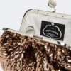 Sequin-adorned small satin pasticcino bag, pink Sequin-adorned small satin pasticcino bag, pink