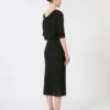 Sequinned viscose yarn dress, black