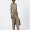 Sequinned wool cardigan, brown