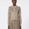 Sequinned wool cardigan, brown
