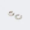 Set of two ear cuffs, silver