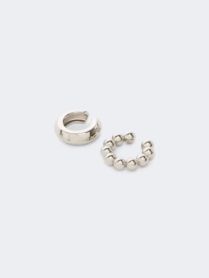 Set of two ear cuffs, silver