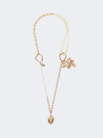 Set with charms and crystals, gold
