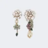 Set with flower and crystal details, gold