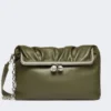 Shiny nappa leather envelope pasticcino bag, dark green Shiny nappa leather envelope pasticcino bag, dark green
